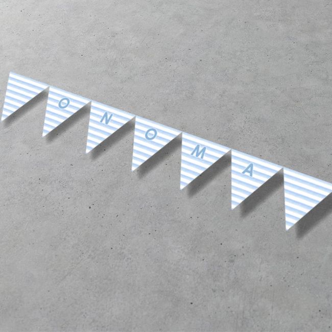 Paper party flagsLight blue stripe