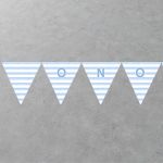 Paper party flagsLight blue stripe