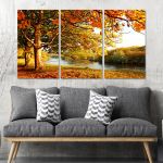 Canvas print Beautiful autumn painting,3 panels