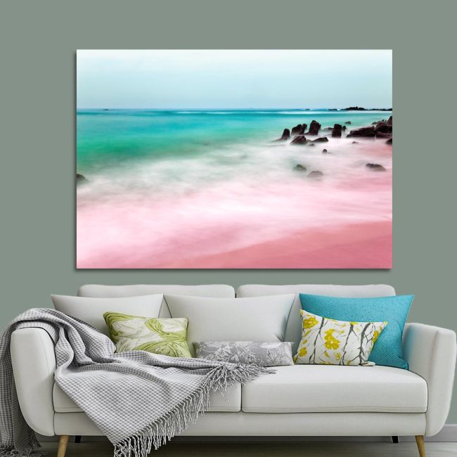 Πίνακας σε καμβά Pink beach