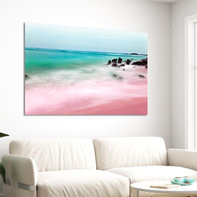 Πίνακας σε καμβά Pink beach