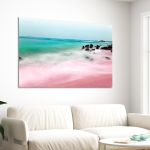 Πίνακας σε καμβά Pink beach
