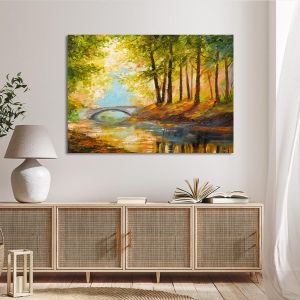 Πίνακας ζωγραφικής Forest near the river 2