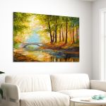 Canvas print Forest near the river