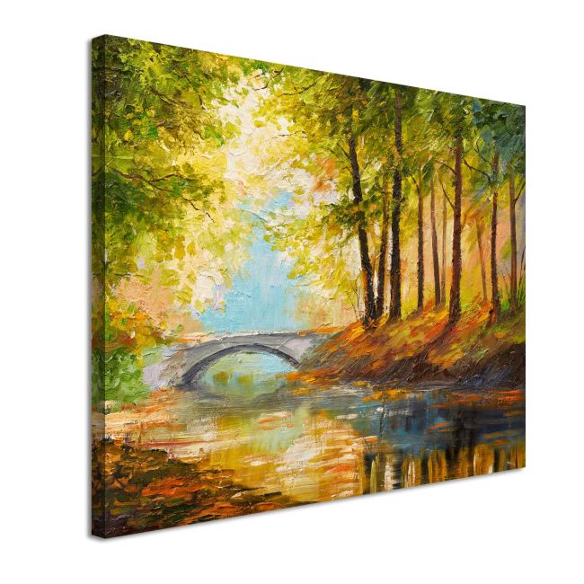 Πίνακας ζωγραφικής Forest near the river