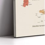 Italy map on canvas. Modern design, close-up edge detail.