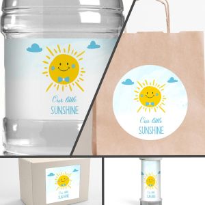 Personalized 'Little Sunshine' Baptism Sticker Label