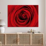 Canvas print Rose, Heart of red rose