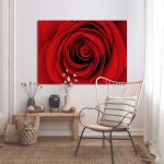 Canvas print Rose, Heart of red rose