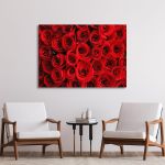 Canvas print Red roses bouqet