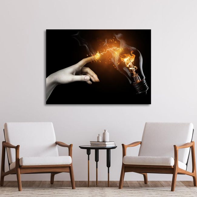 Canvas print Electric touch