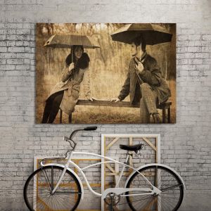 Canvas print Flirting @ bench