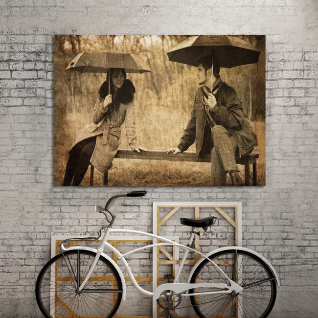 Canvas print Flirting @ bench