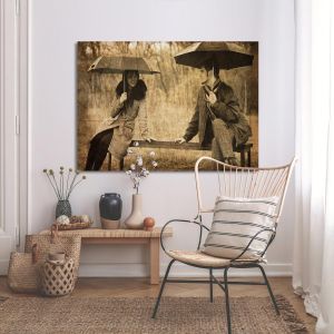 Canvas print Flirting @ bench 2