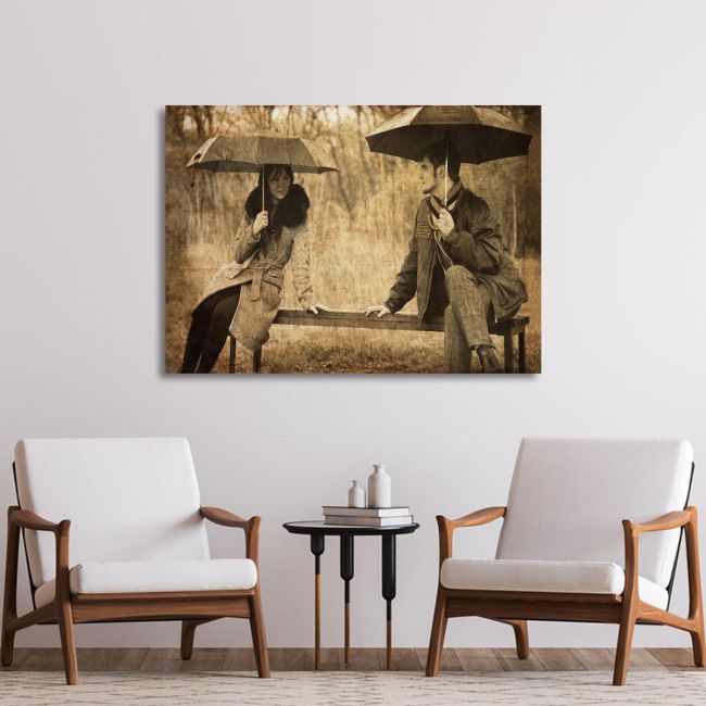 Canvas print Flirting @ bench