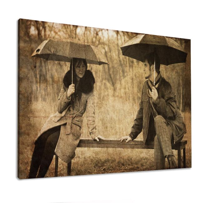 Canvas print Flirting @ bench