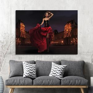 Canvas print Deep red lady