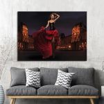 Canvas print Deep red lady
