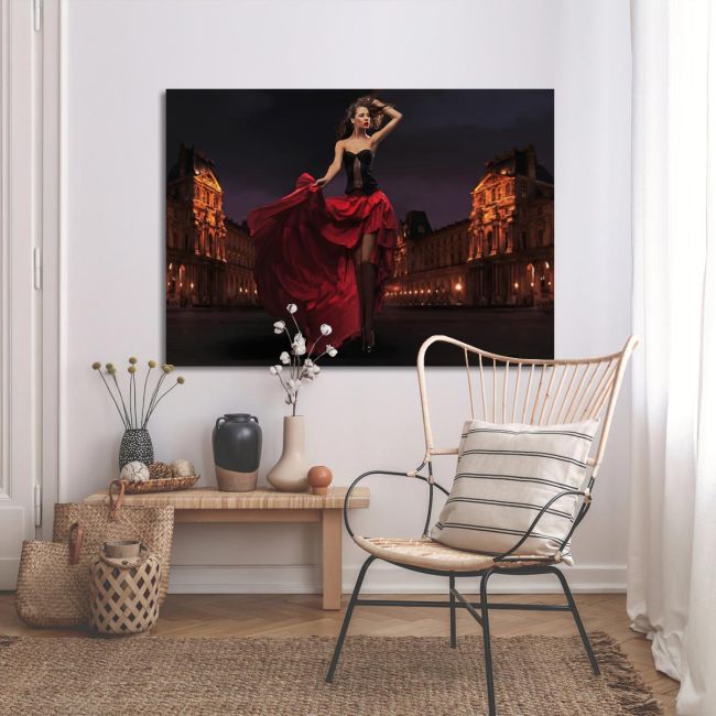 Canvas print Deep red lady