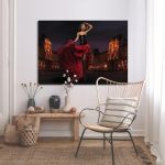 Canvas print Deep red lady