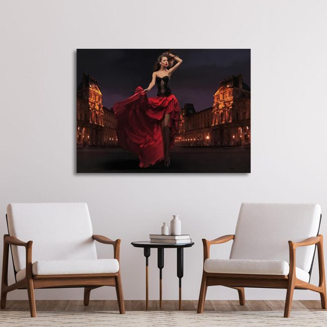 Πίνακας σε καμβά Deep red lady