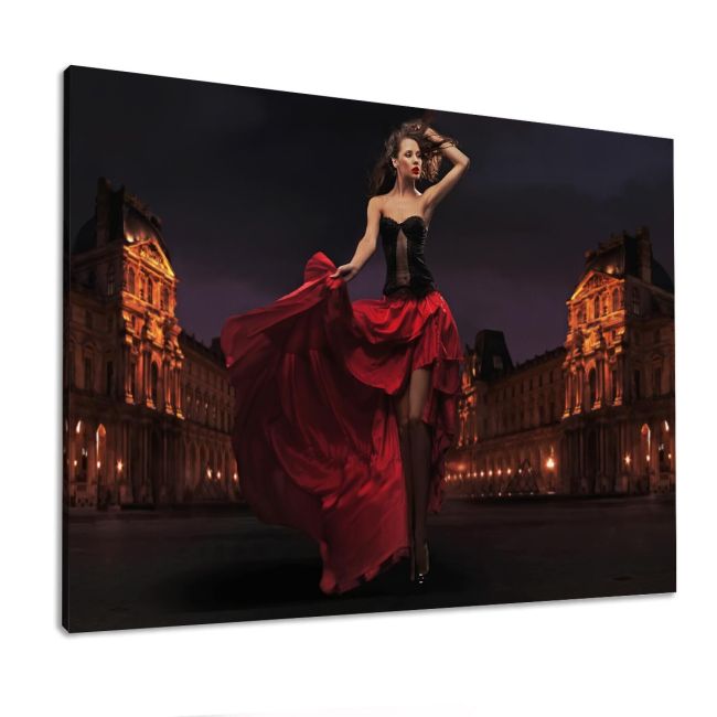 Canvas print Deep red lady