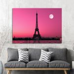 Canvas print Paris, Eiffel under moon