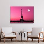 Canvas print Paris, Eiffel under moon