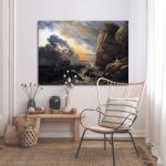 Canvas print Shipwreck on a rocky coast, Dahl Johan Christian