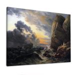 Πίνακας ζωγραφικής Shipwreck on a rocky coast, Dahl Johan Christian αντίγραφο σε καμβά
