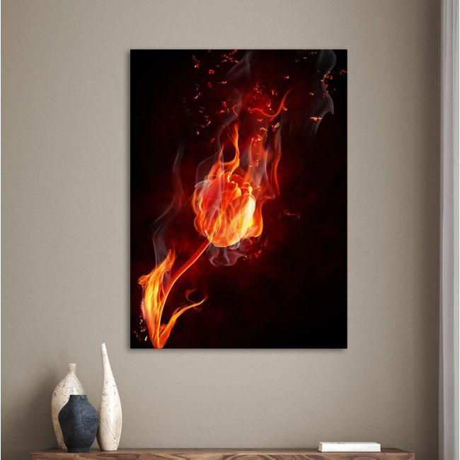 Canvas print Flaming tulip, vertical