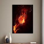 Canvas print Flaming tulip, vertical