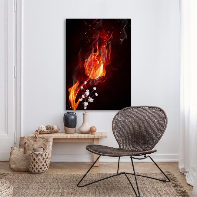 Canvas print Flaming tulip, vertical