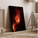 Canvas print Flaming tulip, vertical
