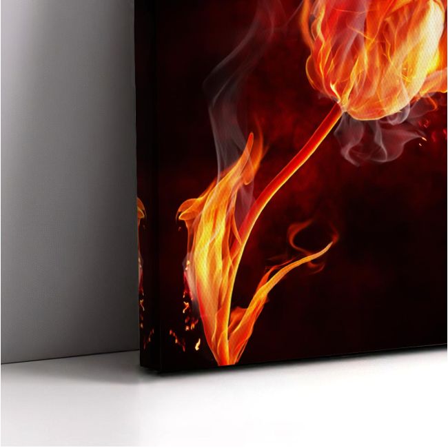 Canvas print Flaming tulip, vertical