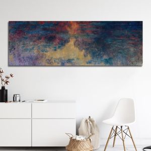 Canvas print The water lily pond in the evening, Monet C, reproduction