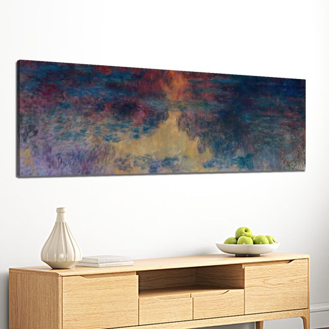 Canvas print The water lily pond in the evening, Monet C, reproduction