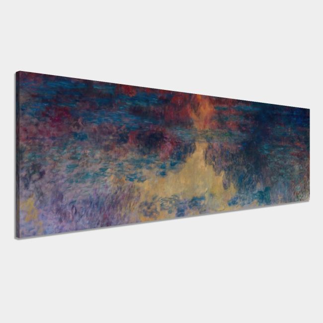 Canvas print The water lily pond in the evening, Monet C, reproduction