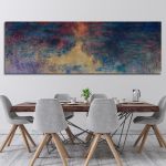 Πίνακας ζωγραφικής The water lily pond in the evening, Monet C.