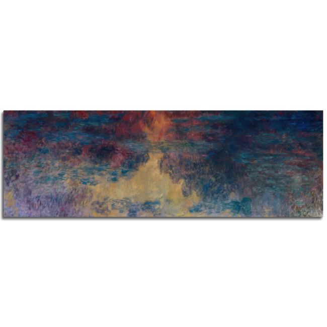 Canvas print The water lily pond in the evening, Monet C, reproduction