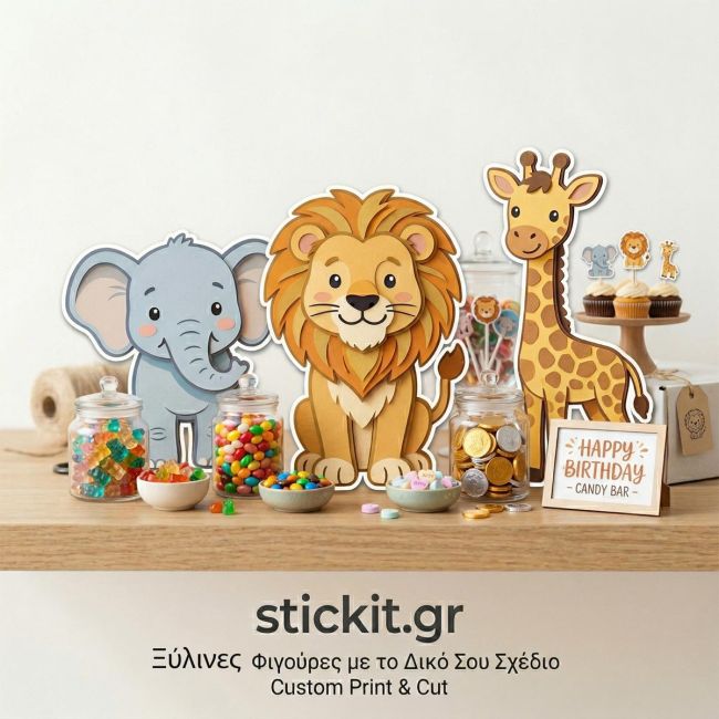 Wooden figure printed your design horizontal