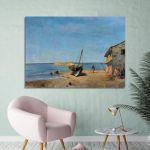 Canvas print The fisherman's house on the beach, Volanakis