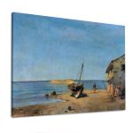 Canvas print The fisherman's house on the beach, Volanakis