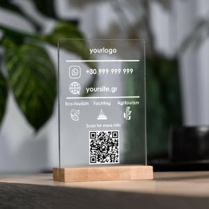 Sign plexiglass, rate us at google, customized background, 2