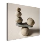 Canvas print. Balanced natural stones, minimalist fantasy.