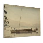 Canvas print Fishermen on a boat, Japan