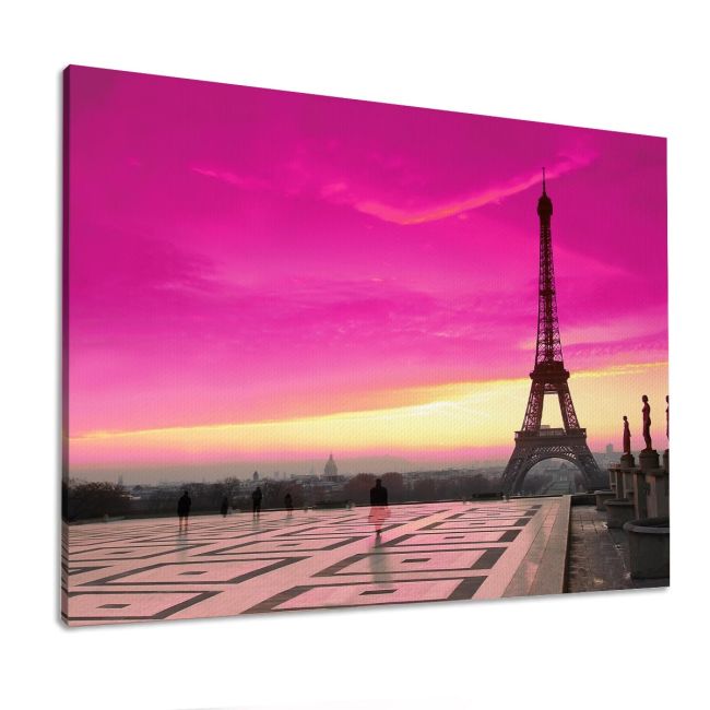 Πίνακας σε καμβά Παρίσι, Eiffel pink sunset