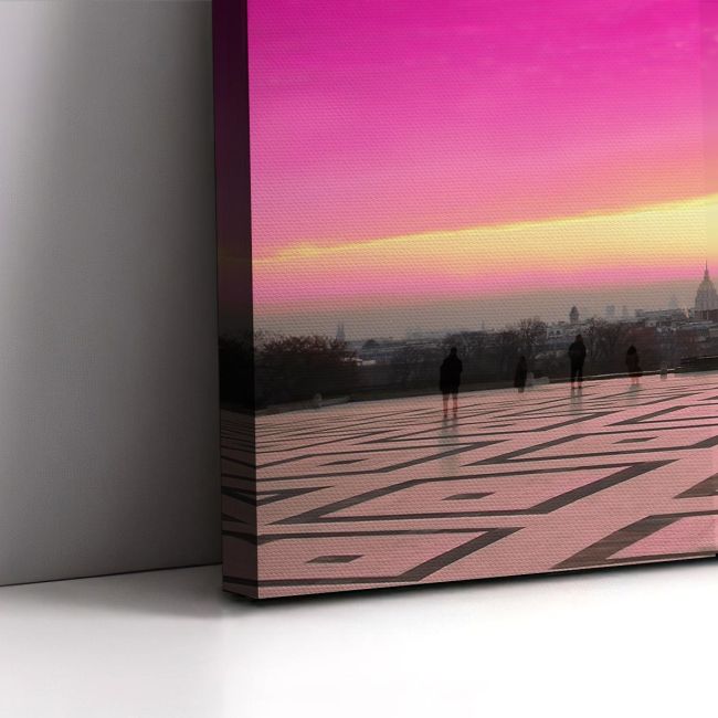 Canvas print Eiffel pink sunset