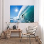 Canvas print Surfing the waves