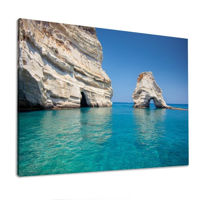 Πίνακας σε καμβά Μύλος, Rock formations and sea caves in Milos
